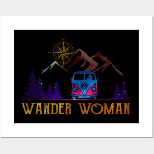 Hippie Camping Wander Woman Posters and Art